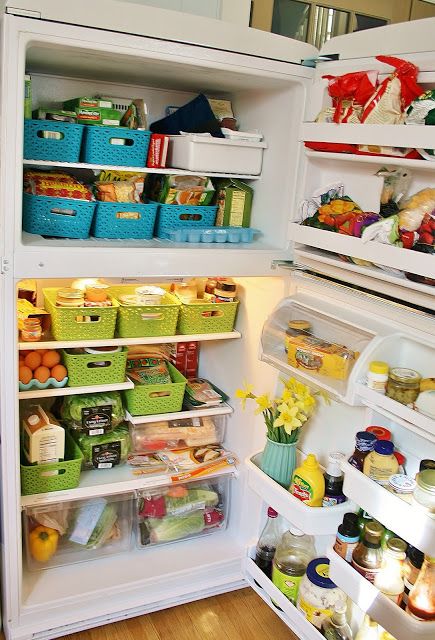 Refrigerator revamp | Colored boxes to Store Fruit, Vegetables, Dairy Products, Snacks and Other categories of Food